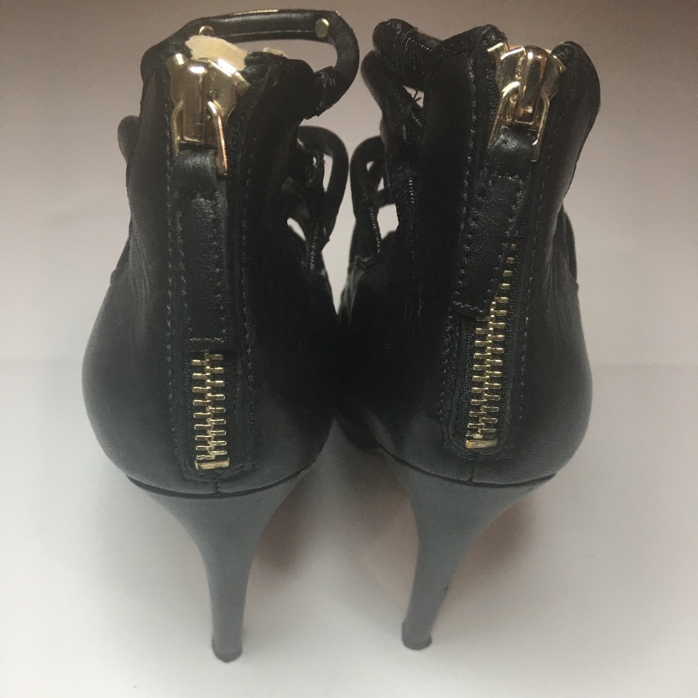 Nine West black & gold strapped heels 6.5 - Picture 6 of 8